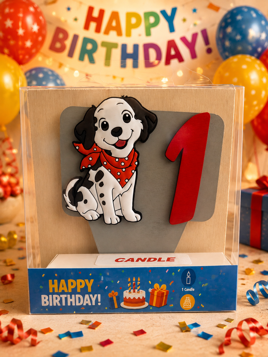 Dog-themed Birthday Cake Toppers with Candles!