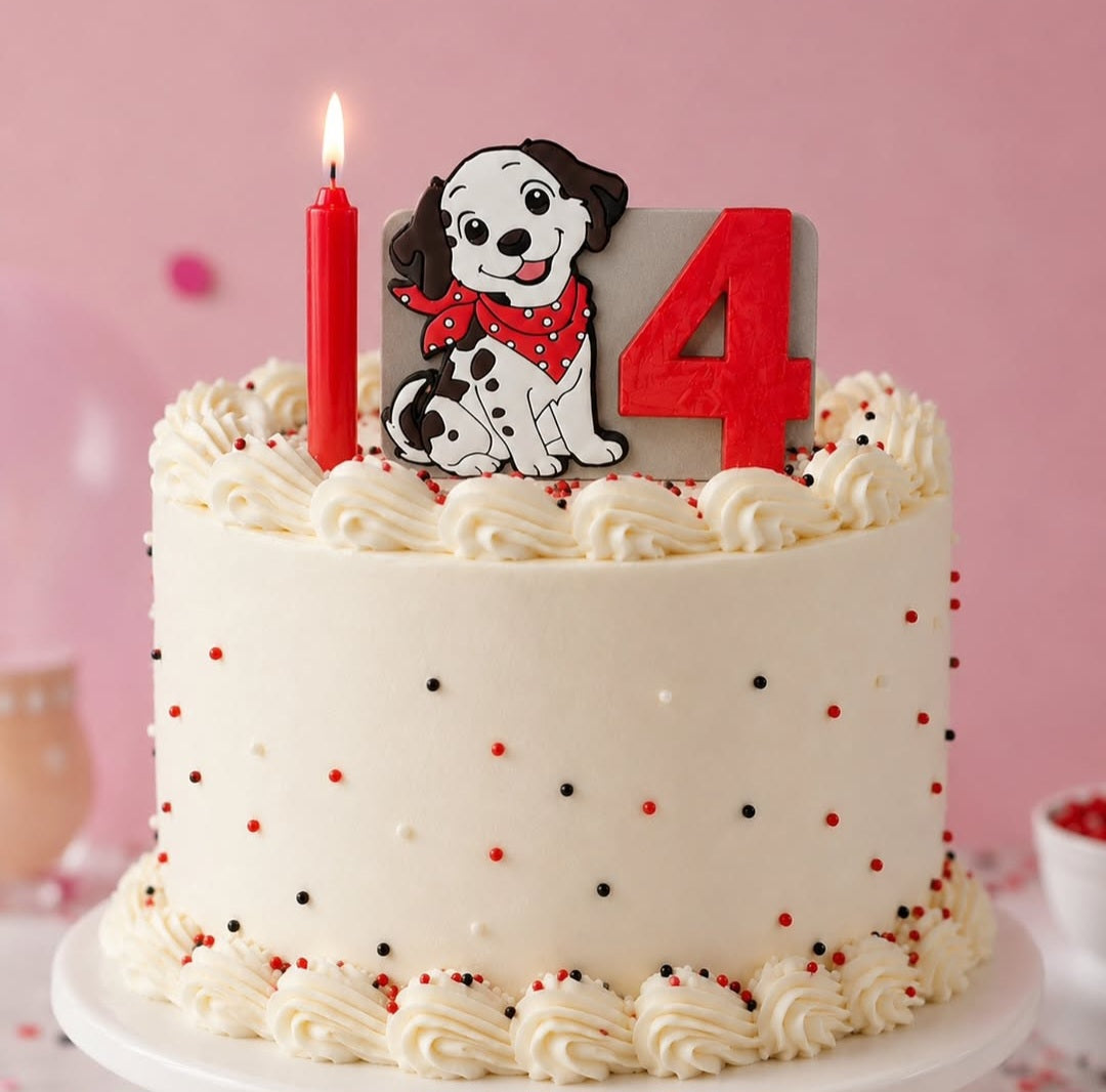 Dog-themed Birthday Cake Toppers with Candles!