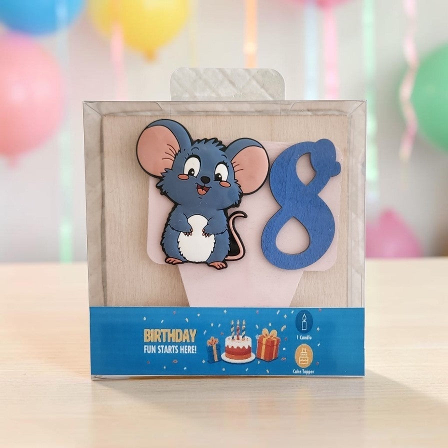 Mouse-theme Birthdat Cake Topper with Candle !