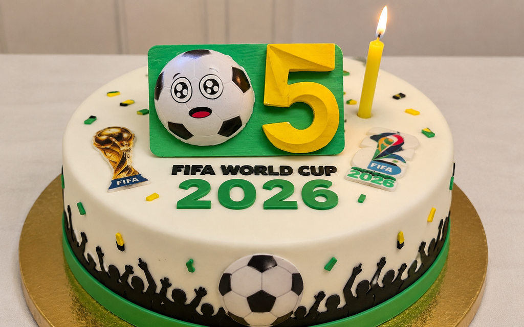 Soccer-theme Birthday Cake Topper with Candle !