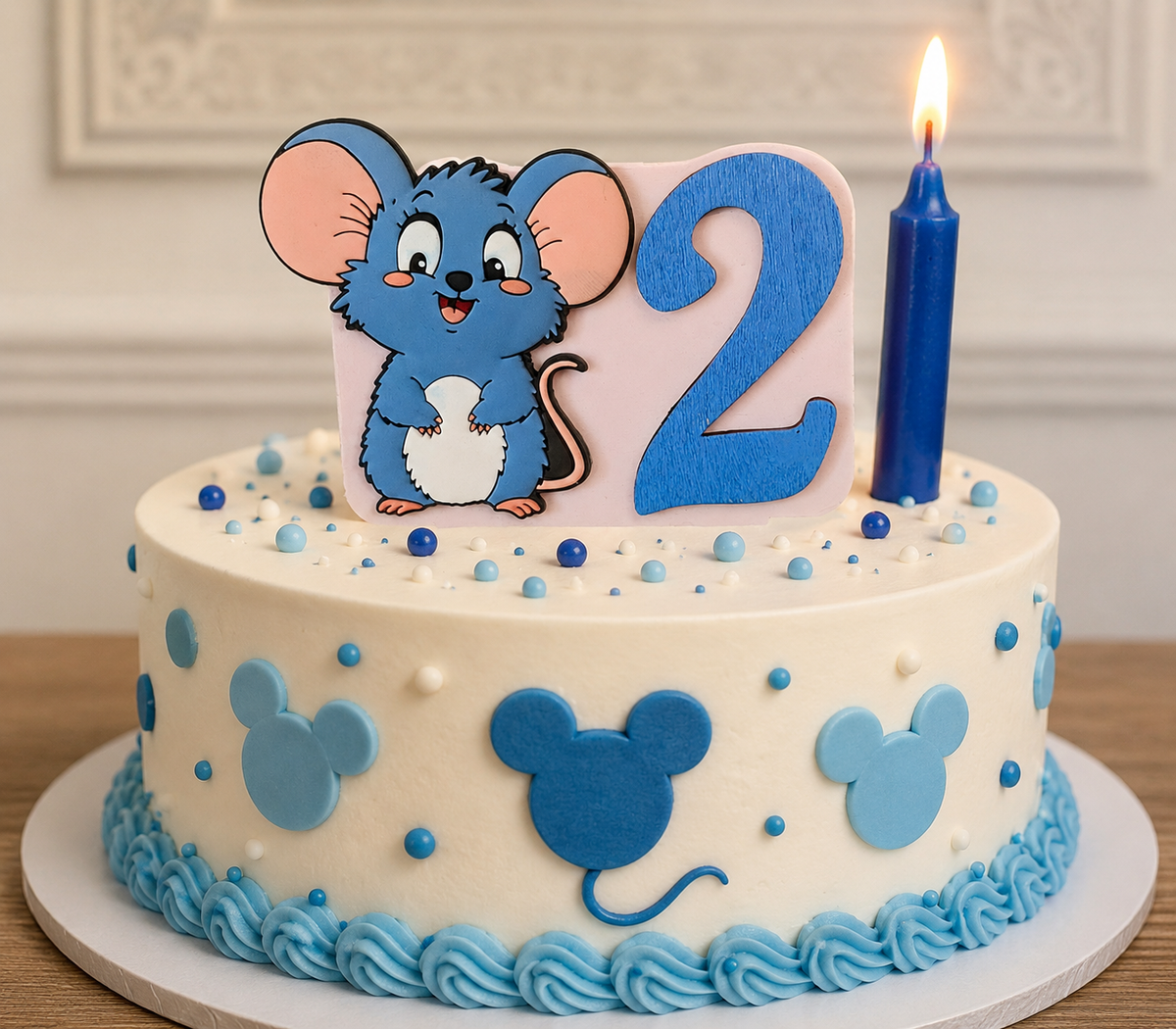 Mouse-theme Birthdat Cake Topper with Candle !
